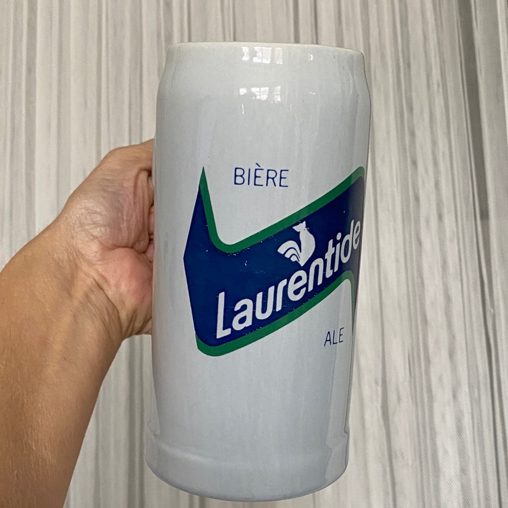 Virage 70’s “Laurentide” Logo Light Grey Beer Stein Stoneware